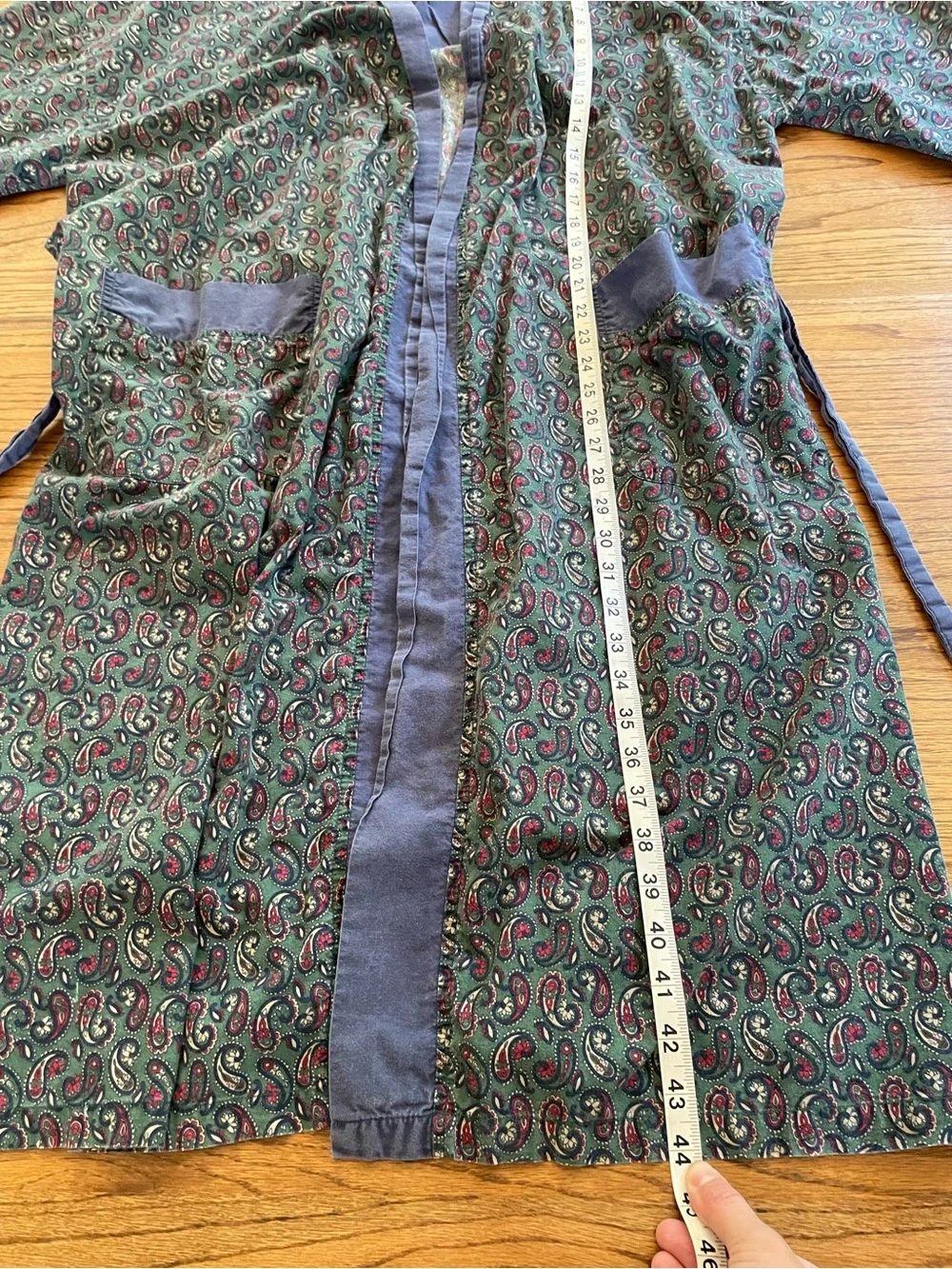 Vintage 90s 100% Cotton Paisley Kimono Style Robe & Belt Sz 1X-2X Grandpacore